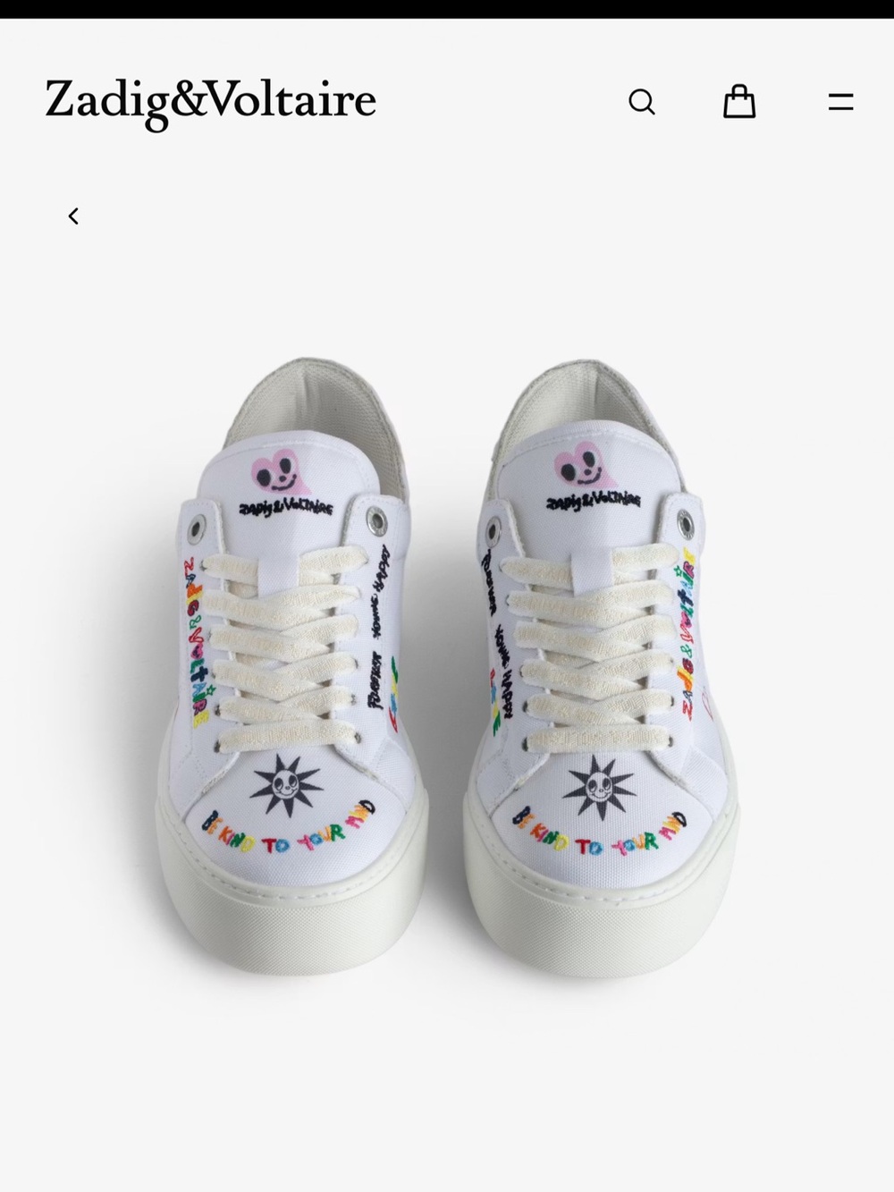 Zadig & Voltaire White Sneakers with Multicolor Embroidery